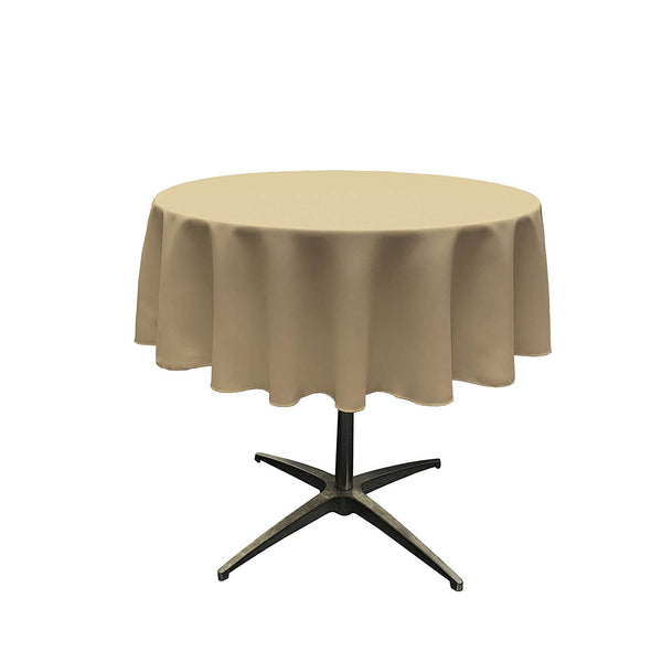 Round Tablecloth - Taupe - Round Banquet Polyester Cloth, Wrinkle Resist Quality (Pick Size)