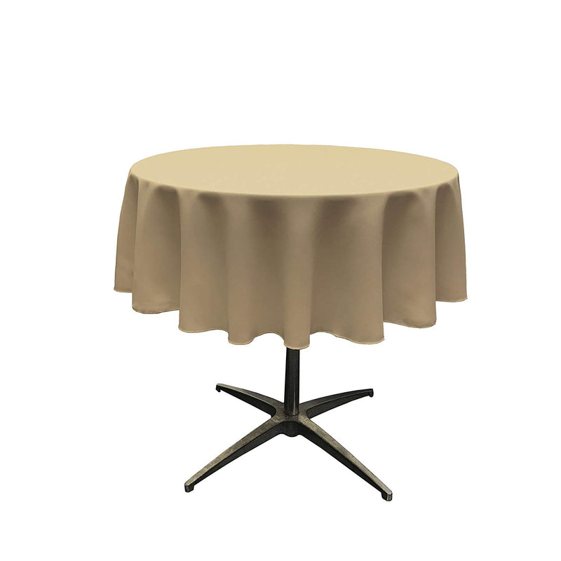 Round Tablecloth - Taupe - Round Banquet Polyester Cloth, Wrinkle Resist Quality (Pick Size)