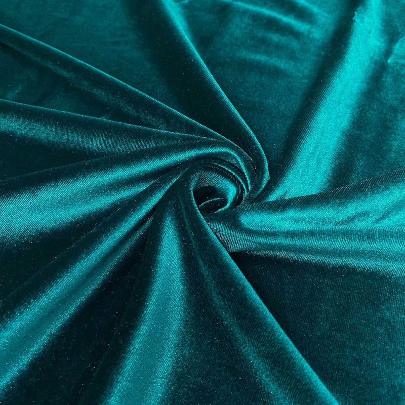 Velvet Stretch Fabric - Teal - Spandex Stretch Velvet Fabric 60'' Wide Sold By Yard