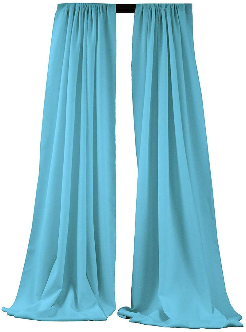 5 Feet x 10 Feet - Tiffany Blue Polyester Backdrop Drape Curtains, Polyester Poplin Backdrop 1 Pair