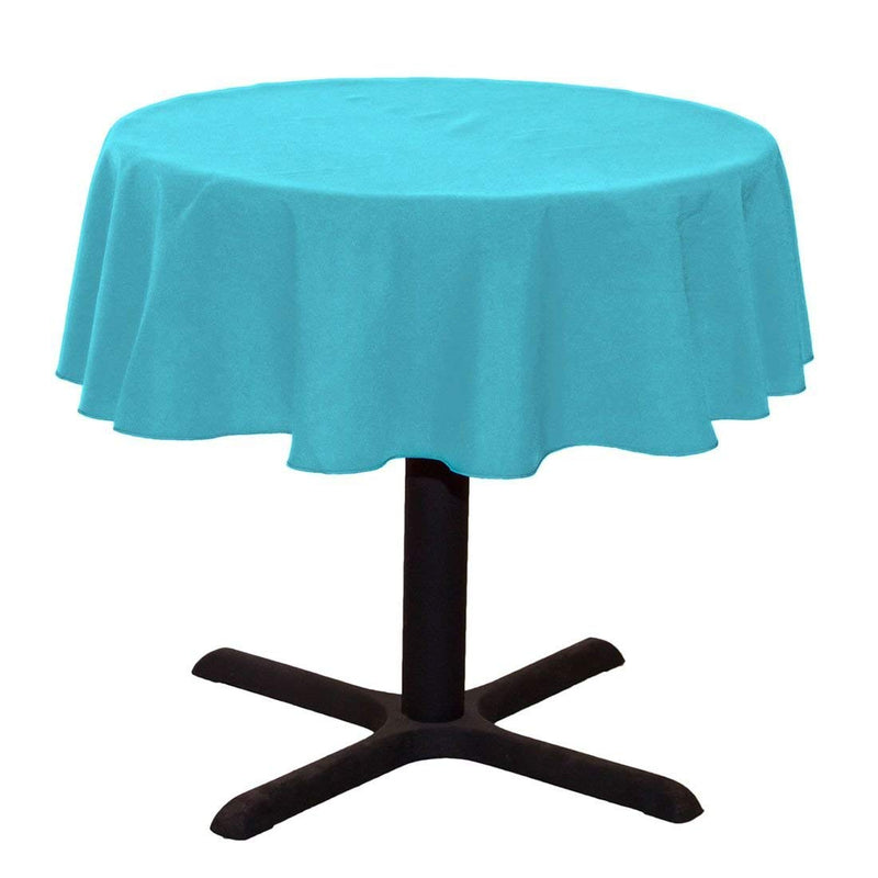 Round Tablecloth - Turquoise - Round Banquet Polyester Cloth, Wrinkle Resist Quality (Pick Size)
