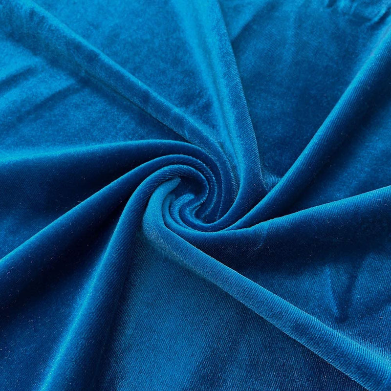 Velvet Stretch Fabric - Turquoise - Spandex Stretch Velvet Fabric 60'' Wide Sold By Yard