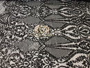 Sequins - Black - 4 Way Stretch Fancy Fabric Embroidered On Mesh Sold By The Yard