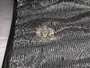 4 Way Stretch - Black and Silver - Horizontal Line Design Sequins On Stretch Mesh By The Yard