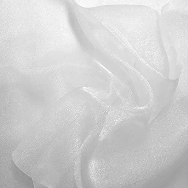 Organza Sparkle - White - Crystal Sheer Fabric for Fashion, Crafts, Decorations 60" by Yard