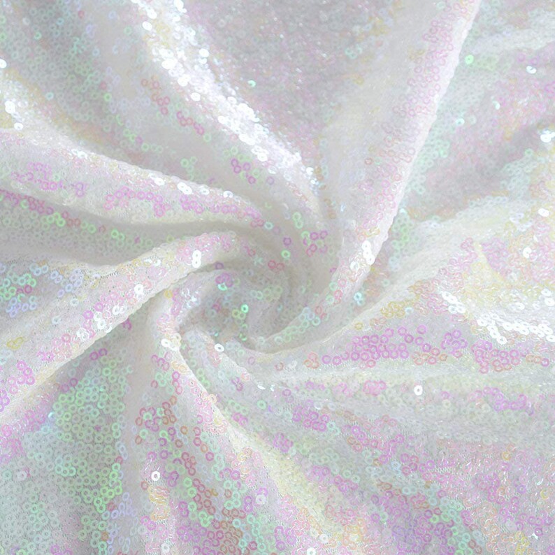 White Glitz Sequin Fabric