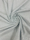 Solid Color Rhinestone Fabric - White - 4 Way Stretch Soft Solid Color Fabric with Crystal Stones Sold By Yard