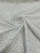 3D Beaded Lace Fabric - White - Heavy Embroidery Handmade Lace, Beaded Fabric By Yard