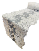 14" Metallic Floral Design Lace Table Runner - White - Event Table Decor Runner Sold By Yard