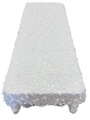 3D Butterfly Tablecloth - White on Light Pink - 52" x 102" Inches 3D Butterfly Sheer Mesh Tablecloth