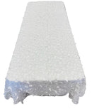 3D Butterfly Tablecloth - White on White - 52" x 102" Inches 3D Butterfly Sheer Mesh Tablecloth