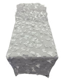 3D Butterfly Table Runner - White on White - 12" x 90" 3D Butterfly Sheer Mesh Table Runner
