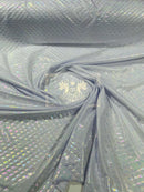 Mermaid Foil Fabric - White - Mermaid Print Design on Spandex Fabric