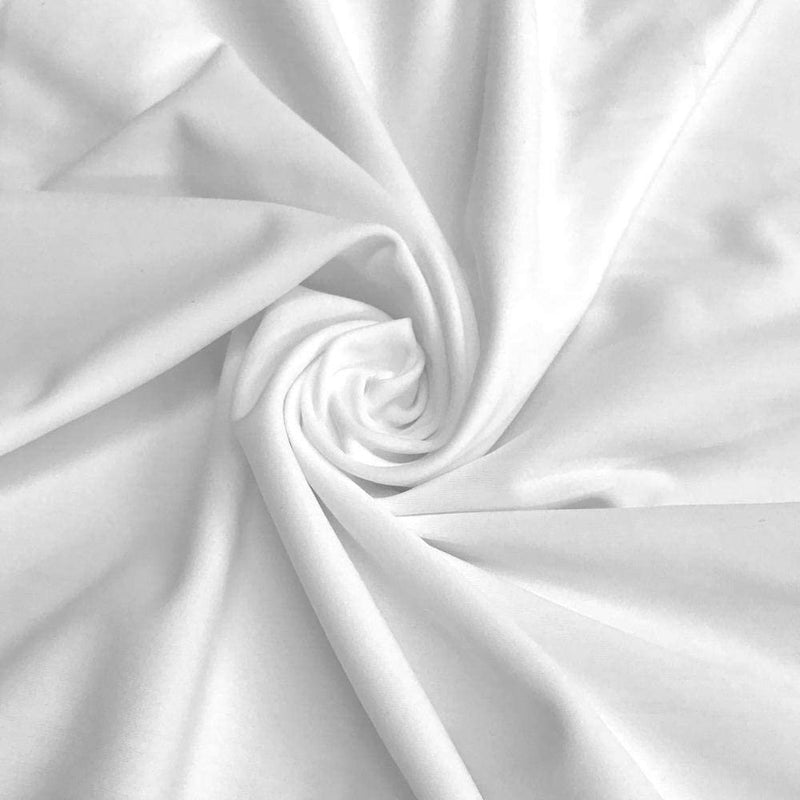 58" Shiny Milliskin Fabric - White - 4 Way Stretch Milliskin Shiny Fabric by The Yard (Pick a Size)