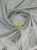 Fish Net Spandex Rhinestone Fabric - Spandex Fish Net Rhinestones Fabric - 15 Yard Roll
