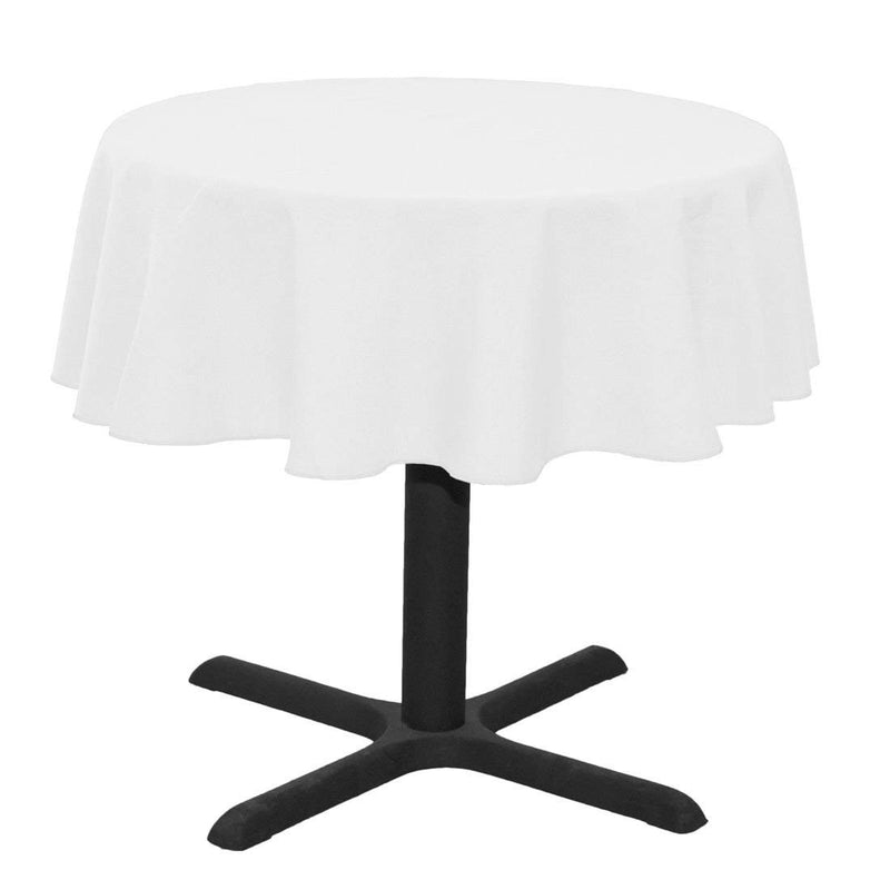 Round Tablecloth - White - Round Banquet Polyester Cloth, Wrinkle Resist Quality (Pick Size)