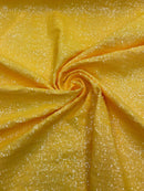 Mini Glitz Sequins Milliskin - Yellow - 4 Way Stretch Milliskin Nylon Spandex Fabric Sold By Yard