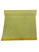 Chunky Glitter Vinyl - Yellow Iridescent - 54" Wide Crafting Glitter Vinyl Fabric Sold By The Yard