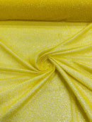 3D Beaded Lace Fabric - Yellow - Heavy Embroidery Handmade Lace, Beaded Fabric By Yard