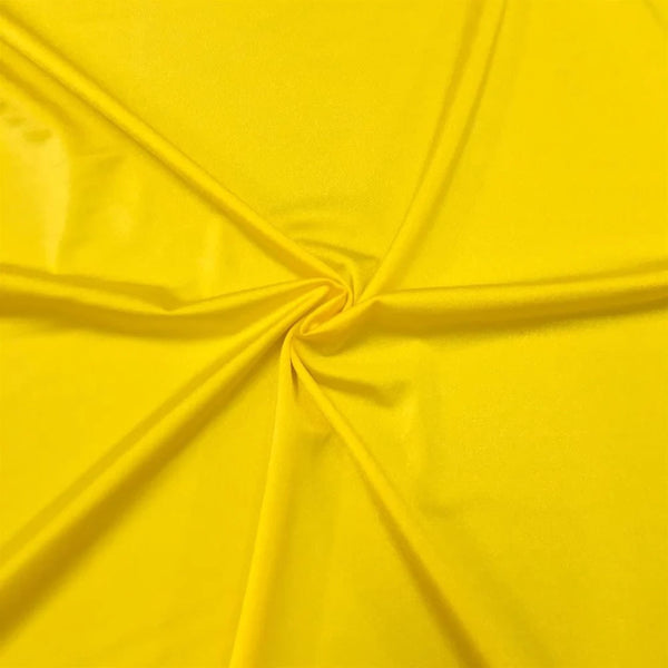 58" Shiny Milliskin Fabric - Yellow - 4 Way Stretch Milliskin Shiny Fabric by The Yard (Pick a Size)