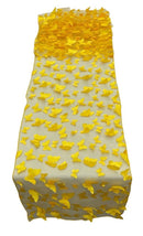 3D Butterfly Table Runner - Yellow - 12" x 90" 3D Butterfly Sheer Mesh Table Runner