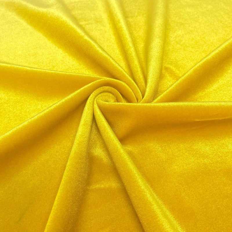 Velvet Stretch Fabric - Yellow - Spandex Stretch Velvet Fabric 60'' Wide Sold By Yard