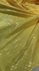 Mermaid Foil Fabric - Yellow - Mermaid Print Design on Spandex Fabric