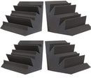 4 Pack Acoustic Foam Bass Trap Recording Studios Corner Wall 12" X 12" X 12" Bass Trap Charcoal