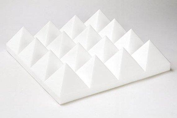 Acoustic Pyramid White 3"X 24"X 48" (2 Pack) Studio Foam by Soundproof Acoustical Foam Panels