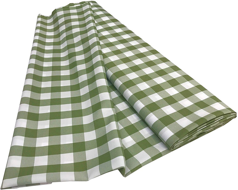 Checkered Poplin - Apple Green - Polyester Poplin Flat Fold Solid Color 60" Fabric Bolt By Yard