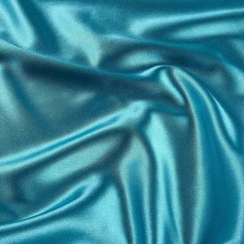 Stretch 60" Charmeuse Satin Fabric - AQUA - Super Soft Silky Satin Sold By The Yard