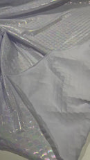 Mermaid Foil Fabric - White - Mermaid Print Design on Spandex Fabric