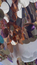 Jumbo 1.5" Circle Sequins - Blush - Jumbo Sequins On Mesh Fabric Sold By The Yard