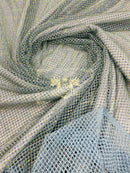 Fish Net Spandex Rhinestone Fabric - Spandex Fish Net Rhinestones Fabric - 15 Yard Roll