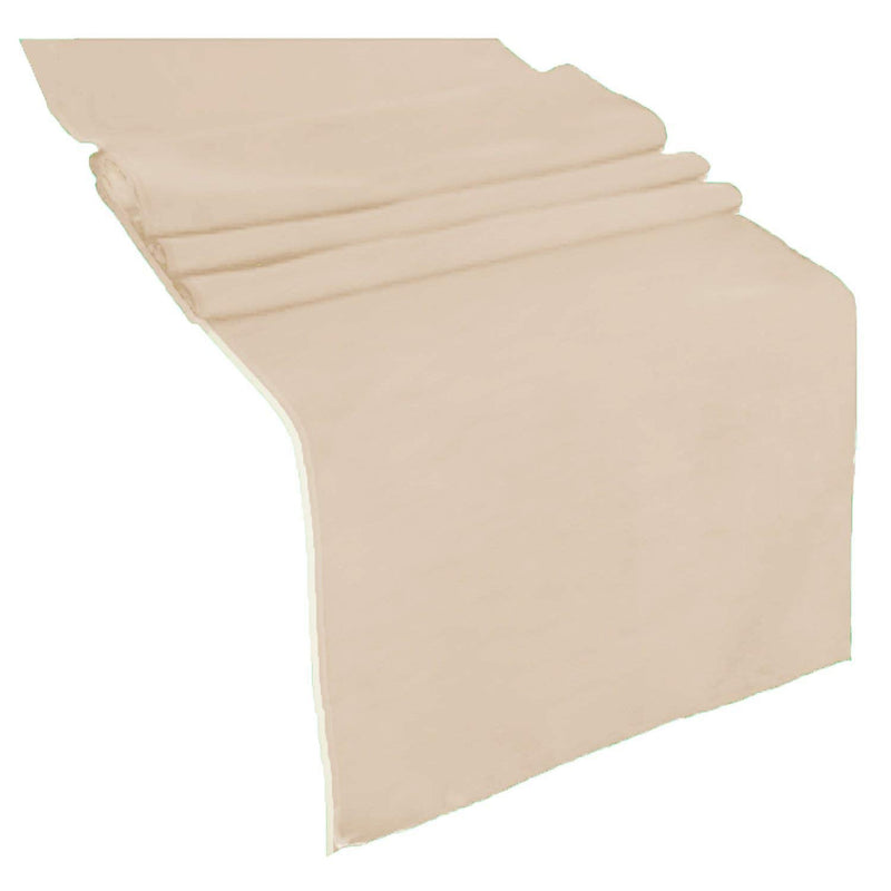 Table Runner ( Beige ) Polyester 12x72 Inches Great Quality Tablecloth for all Occasions