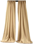 5 Feet x 10 Feet - Beige - Polyester Backdrop Drape Curtains, Polyester Poplin Backdrop 1 Pair