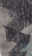 Fringe Sequins Fabric - Black - 2 Way Stretch Glamorous Fringe Design on Mesh By Yard