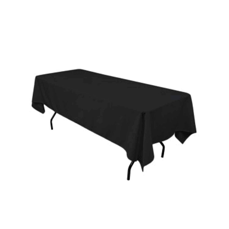 Black 60" Rectangular Tablecloth Polyester Rectangular Cloth Table Covers for All Events