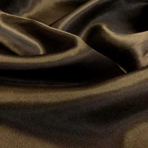 Stretch 60" Charmeuse Satin Fabric - BROWN - Super Soft Silky Satin Sold By The Yard