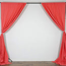 5 Feet x 10 Feet - Coral - Polyester Poplin Backdrop Drape Curtains, Photography Event Decor 1 Pair