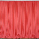 5 Feet x 10 Feet - Coral - Polyester Poplin Backdrop Drape Curtains, Photography Event Decor 1 Pair