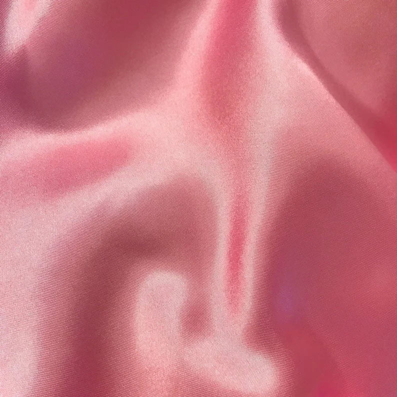 Stretch 60" Charmeuse Satin Fabric - CANDY PINK - Super Soft Silky Satin Sold By The Yard