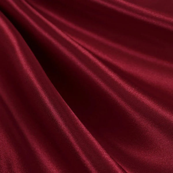 Stretch 60" Charmeuse Satin Fabric - CRANBERRY - Super Soft Silky Satin Sold By The Yard