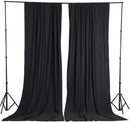 5 Feet x 10 Feet - Black - Polyester Poplin Backdrop Drape Curtains, Photography Event Decor 1 Pair