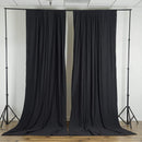 5 Feet x 10 Feet - Black - Polyester Poplin Backdrop Drape Curtains, Photography Event Decor 1 Pair