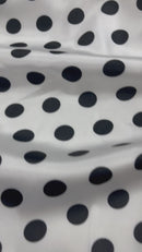 Polka Dot Satin Fabric - Black on White - 3/4" Inch Super Soft Silky Satin Polka Dot Fabric Sold By Yard