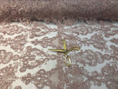 Floral - Dusty Rose - Embroided Lace Fabric Damask Pattern - Beautiful Fabrics Sold by The Yard