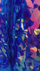 Jumbo 1.5" Circle Sequins - Multi-Color - Jumbo Sequins On Mesh Fabric Sold By The Yard