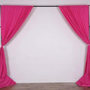 5 Feet x 10 Feet - Fuschia Polyester Poplin Backdrop Drape Curtains Photography Event Decor 1 Pair