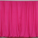 5 Feet x 10 Feet - Fuschia Polyester Poplin Backdrop Drape Curtains Photography Event Decor 1 Pair